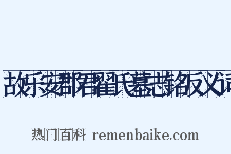 故乐安郡君翟氏墓志铭反义词是什么意思的图片